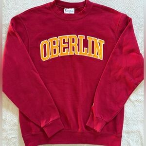 Champion Men's Red Oberlin Crewneck Sweater (M)